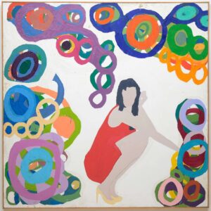1373 MARIA LYNCH De baixo, 2011 Óleo e acrílica s/ tela Apresenta certificado de autenticidade emitido por Roberto Alban Galeria de Arte 200 x 200 cm