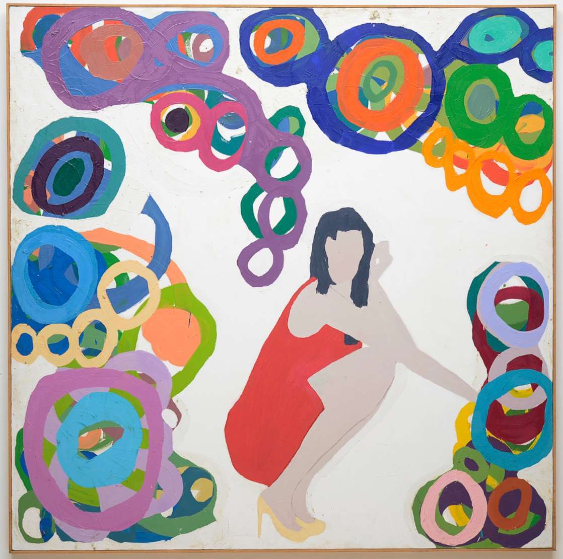 1373 MARIA LYNCH De baixo, 2011 Óleo e acrílica s/ tela Apresenta certificado de autenticidade emitido por Roberto Alban Galeria de Arte 200 x 200 cm