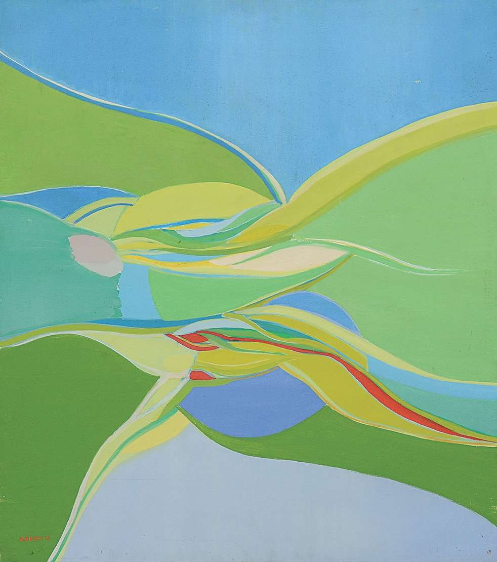 pintura da artista italiana Maria Polo em tela a óleo abstrata