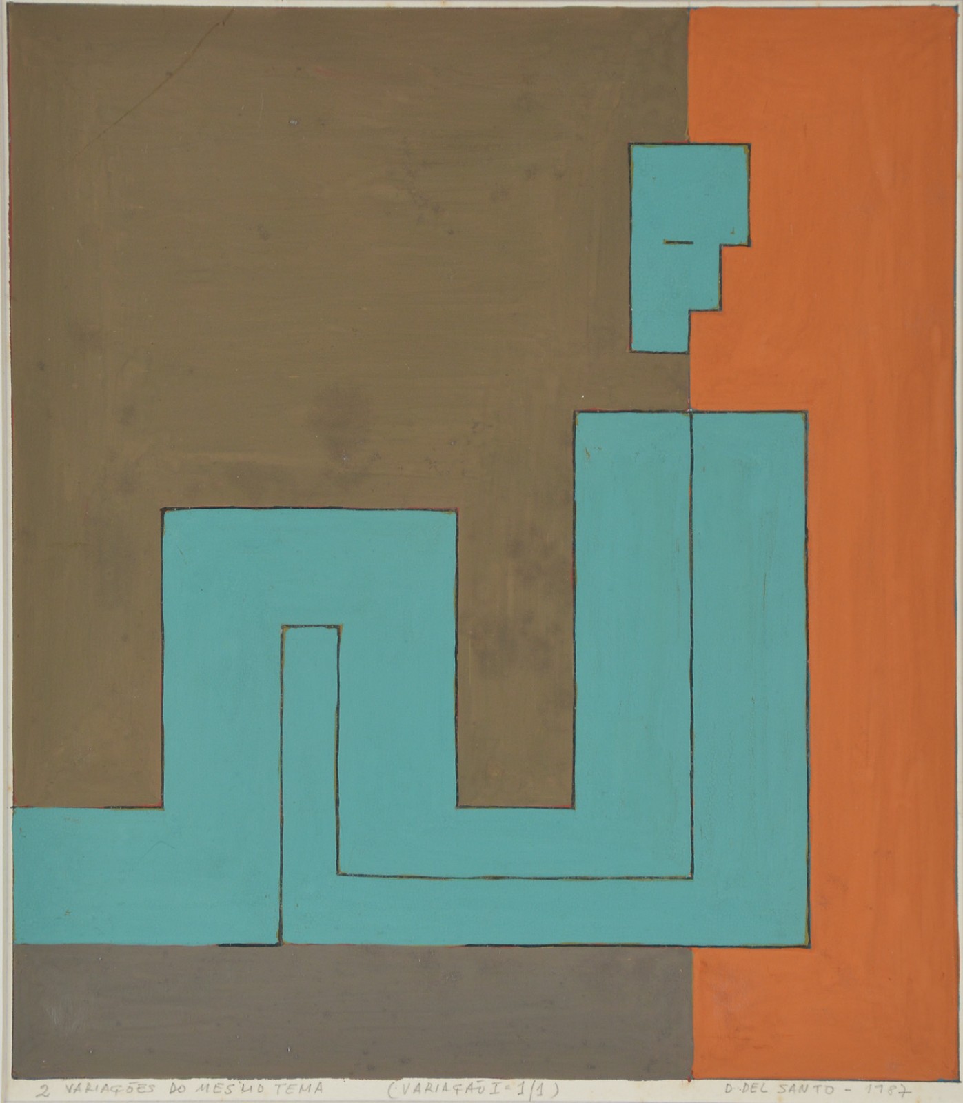 Sem título, 1987 Guache s/ papel Ass. inf. direito Obras apresenta 2 variações do mesmo tema ( Variação I - 1- 1 )