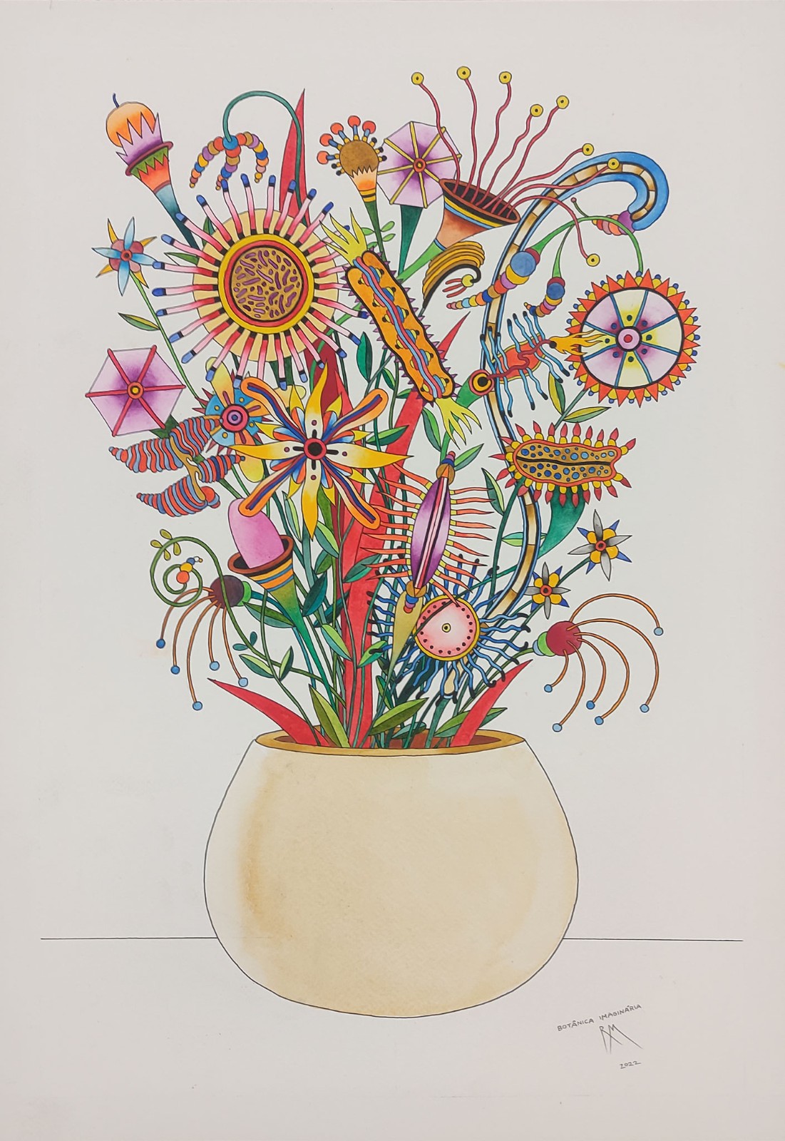 ROBERTO MAGALHÃES (1940) Botânica Imaginária, 2022 Aquarela s/ papel Ass. inf. direito