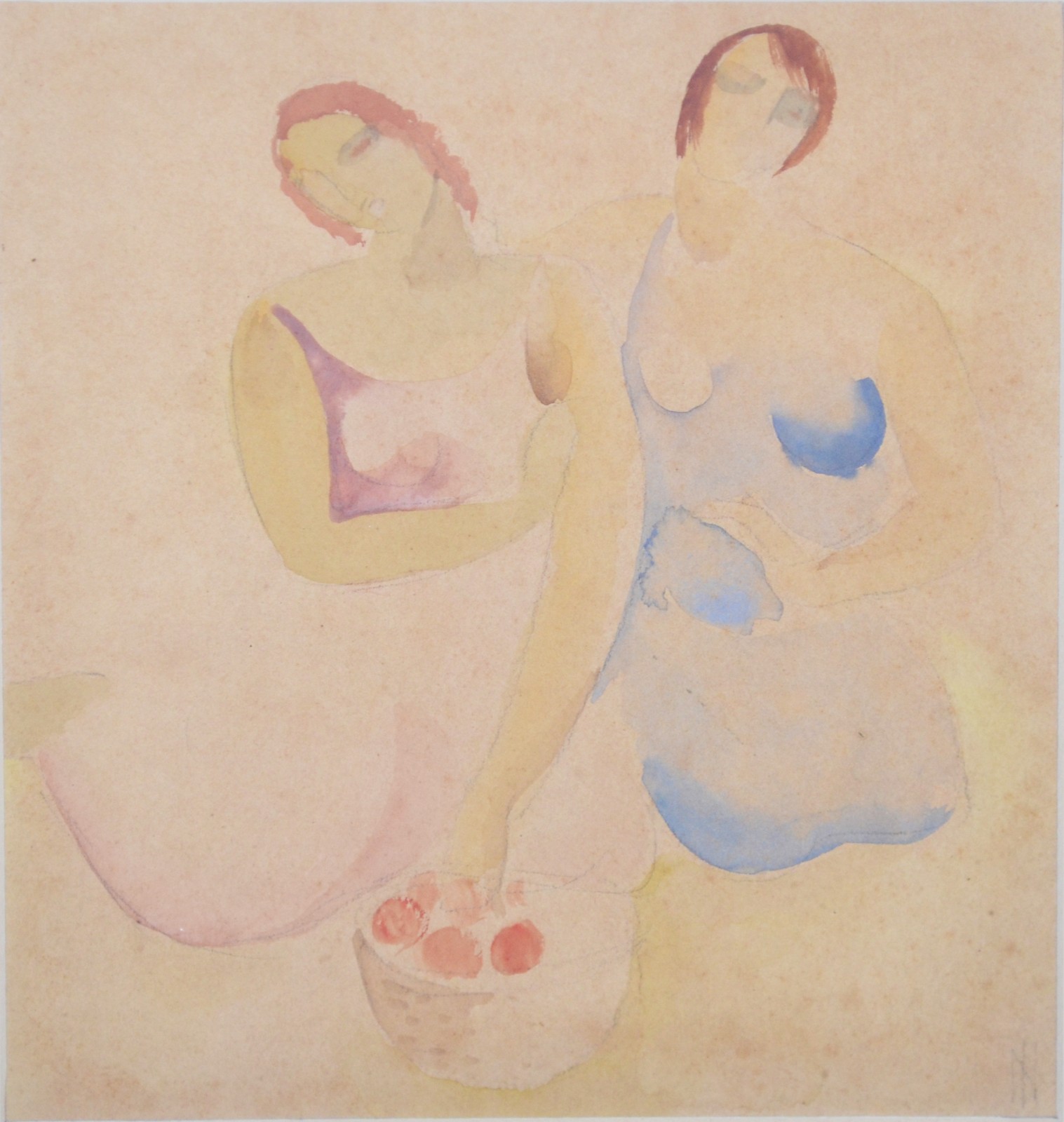 Moças com cesto de maçã, c. 1930